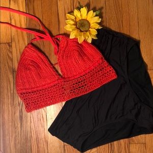 Red bikini top